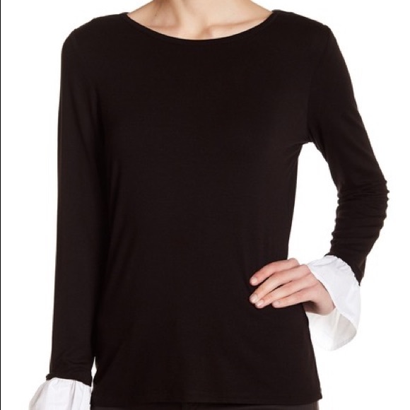 Vince Camuto Tops - Vince Camuto Poplin Bell Sleeve Tee Black Small